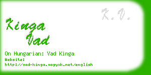 kinga vad business card